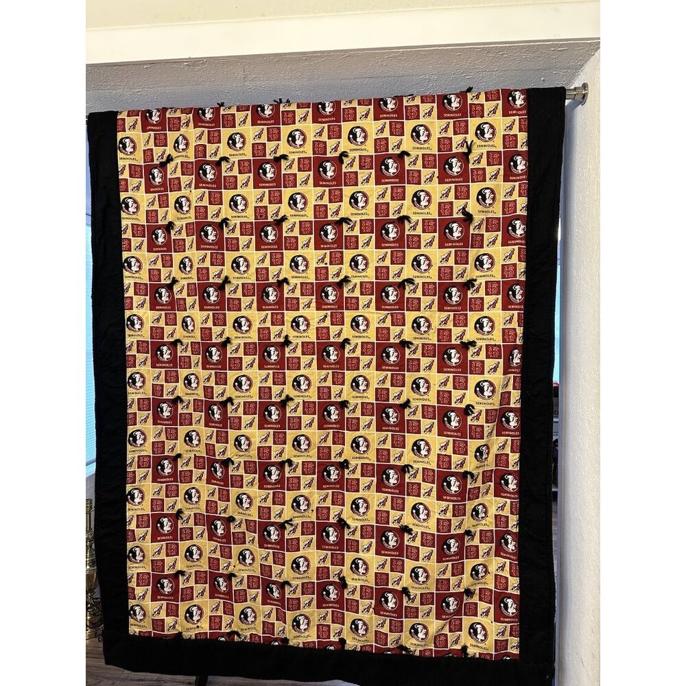 FSU Seminoles Handmade Reversible Fleece Crazy Quilt Wheel Chair Blanket 72x44